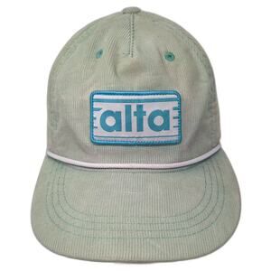 Powder House 5 Panel Hat Green Blue Corduroy Rope Alta Snapback Adjustable OS